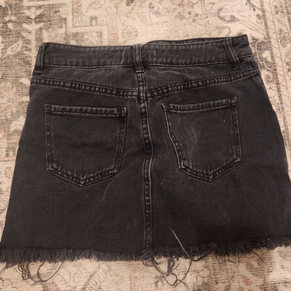 Black Denim Mini Skirt